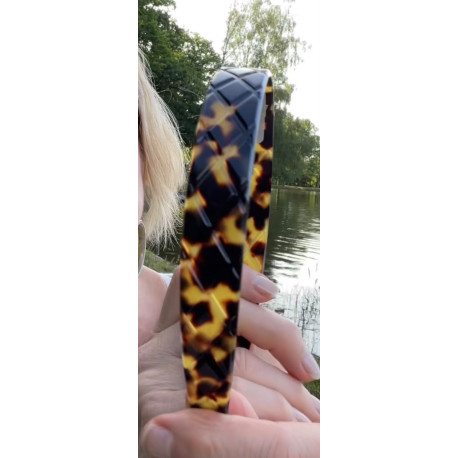 SERRE-TÊTE PM couleur écaille Tokyo matelassé - Francine BRAMLI Paris