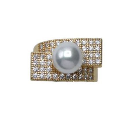 Bague CLOTILDE dorée, Perle nacrée - Francine BRAMLI Paris