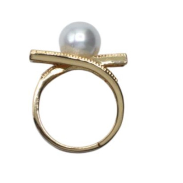 Bague CLOTILDE dorée, Perle nacrée - Francine BRAMLI Paris