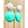 POMME bleu turquoise blanc - Francine BRAMLI Paris
