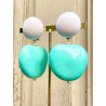 POMME bleu turquoise blanc - Francine BRAMLI Paris