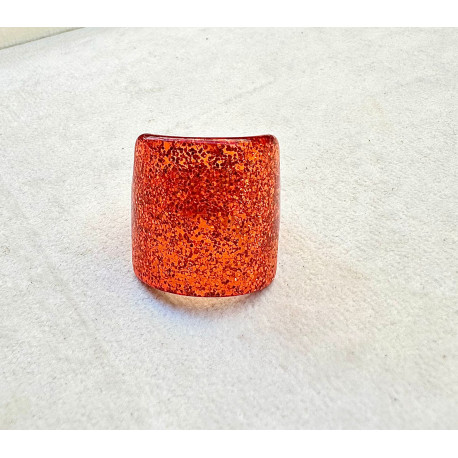 BAGUE Résine & Strass Taille 60 - Francine BRAMLI Paris