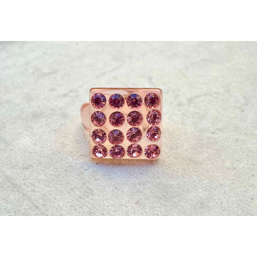 BAGUE Résine & Strass Taille 60 - Francine BRAMLI Paris