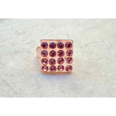 BAGUE Résine & Strass Taille 60 - Francine BRAMLI Paris