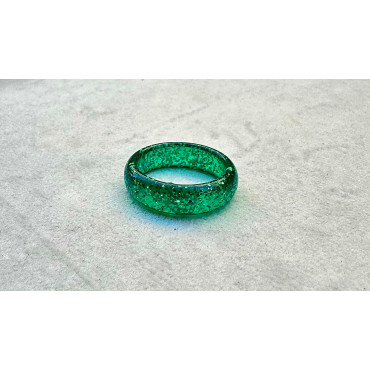 BAGUE Résine & Strass Taille 60 - Francine BRAMLI Paris