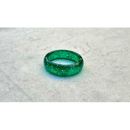 BAGUE Résine & Strass Taille 60 - Francine BRAMLI Paris