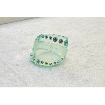 BAGUE Résine & Strass Taille 60 - Francine BRAMLI Paris