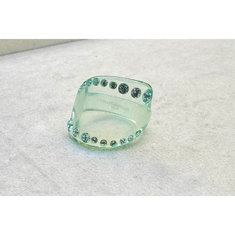 BAGUE Résine & Strass Taille 60 - Francine BRAMLI Paris