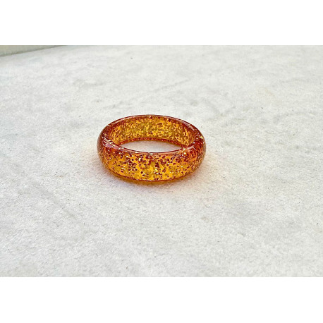 BAGUE Résine & Strass Taille 60 - Francine BRAMLI Paris