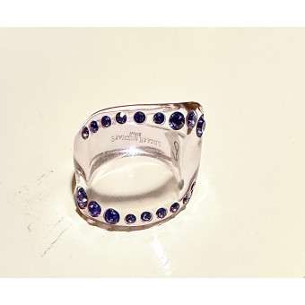 BAGUE Résine & Strass Taille 60 - Francine BRAMLI Paris