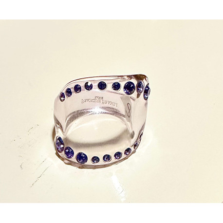 BAGUE Résine & Strass Taille 60 - Francine BRAMLI Paris