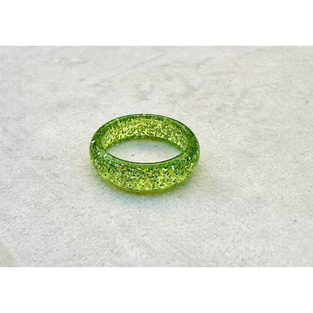 BAGUE Résine & Strass Taille 60 - Francine BRAMLI Paris
