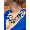 Collier REGIS 3 rangs perles Orange & cristal - Francine BRAMLI Paris