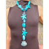 Collier CRAVATE Bleu Turquoise Tr - Francine BRAMLI Paris