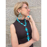 Collier CRAVATE Bleu Turquoise Tr - Francine BRAMLI Paris