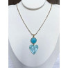Collier AMORE coeur en nacre turquoise & cristal - Francine BRAMLI Paris