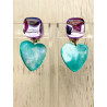 LOVE coeur en nacre turquoise - Francine BRAMLI Paris