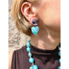 LOVE coeur en nacre turquoise - Francine BRAMLI Paris