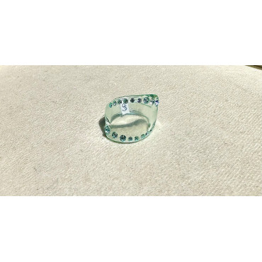 BAGUE Résine & Strass Taille 60 - Francine BRAMLI Paris