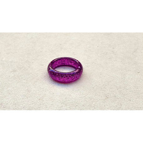 BAGUE Résine & Strass Taille 54 - Francine BRAMLI Paris