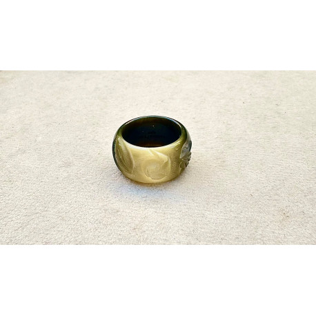 BAGUE Résine & Strass Taille 54 - Francine BRAMLI Paris