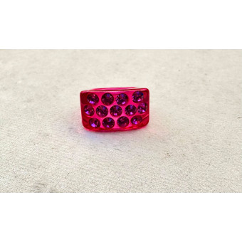 BAGUE Résine & Strass Taille 54 - Francine BRAMLI Paris