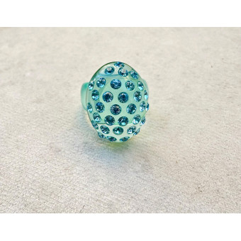 BAGUE Résine & Strass Taille 54 - Francine BRAMLI Paris