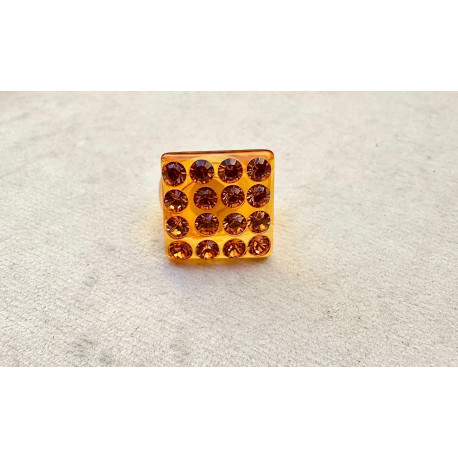 BAGUE Résine & Strass Taille 54 - Francine BRAMLI Paris