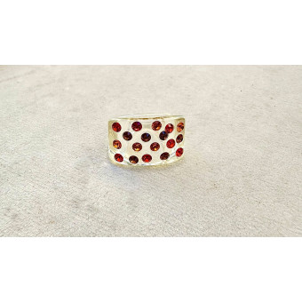 BAGUE Résine & Strass Taille 54 - Francine BRAMLI Paris