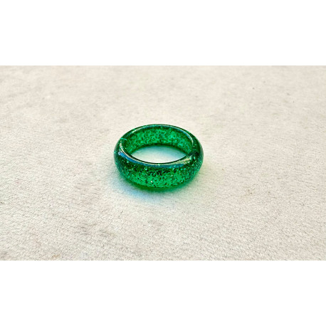 BAGUE Résine & Strass Taille 54 - Francine BRAMLI Paris