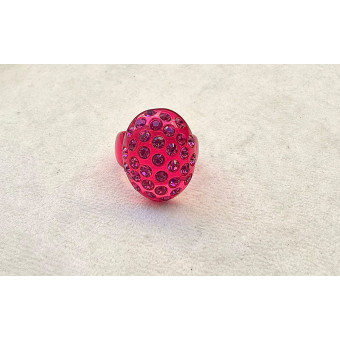 BAGUE Résine & Strass Taille 54 - Francine BRAMLI Paris