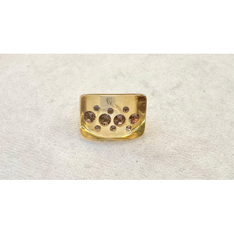 BAGUE Résine & Strass Taille 54 - Francine BRAMLI Paris