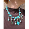 Collier PAMPILLES bleu turquoise perles & cristal - Francine BRAMLI Paris