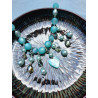 Collier PAMPILLES bleu turquoise perles & cristal - Francine BRAMLI Paris