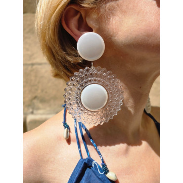 TAÏNA blanc & transparent - Francine BRAMLI Paris