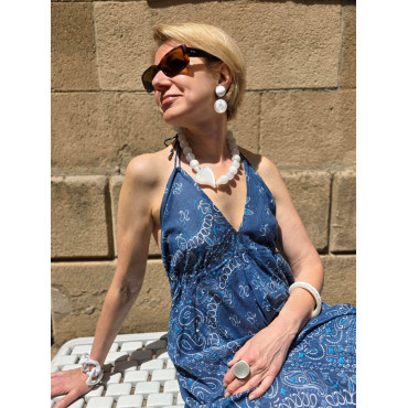 Collier COEUR blanc - Francine BRAMLI Paris