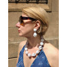 Collier EDOUARD blanc argenté - Francine BRAMLI Paris