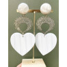 LOVE coeur Blanc & dentelle métal - Francine BRAMLI Paris