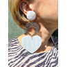 LOVE coeur Blanc & dentelle métal - Francine BRAMLI Paris