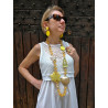 Sautoir FLOR Jaune Doré - Francine BRAMLI Paris Collier