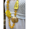 Sautoir FLOR Jaune Doré - Francine BRAMLI Paris Collier