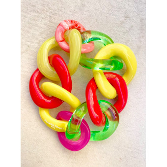 Bracelet TONY Maillons multicolores, à enfiler - FRANCINE BRAMLI Paris