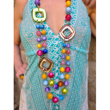 Sautoir EMILIO multicolore - Francine BRAMLI Paris Collier