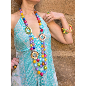 Sautoir EMILIO multicolore - Francine BRAMLI Paris Collier