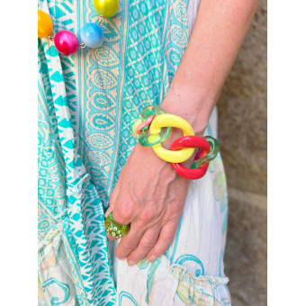 Bracelet TONY Maillons multicolores, à enfiler - FRANCINE BRAMLI Paris