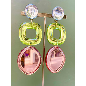 ASTERIA miroir orange vert - Francine BRAMLI Paris