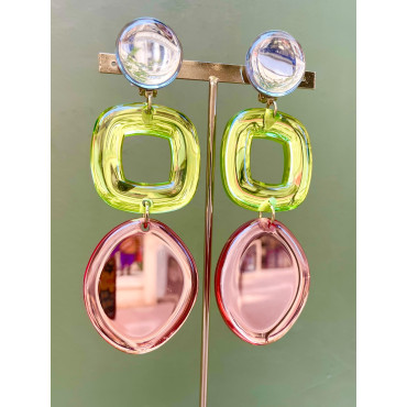ASTERIA miroir orange vert - Francine BRAMLI Paris