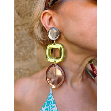 ASTERIA miroir orange vert - Francine BRAMLI Paris