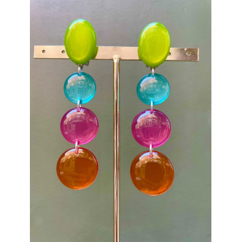 CRISTALLINE vert bleu rose orange - Francine BRAMLI Paris