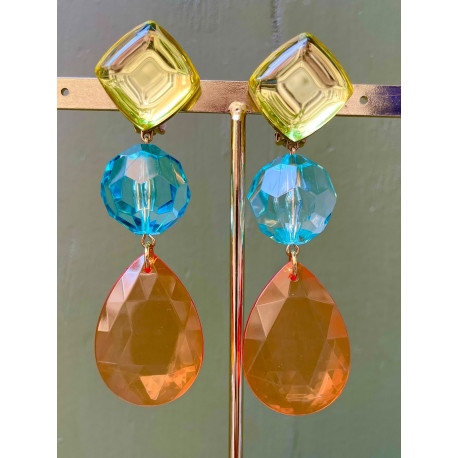 GOUTTE jaune bleu orange - Francine BRAMLI Paris